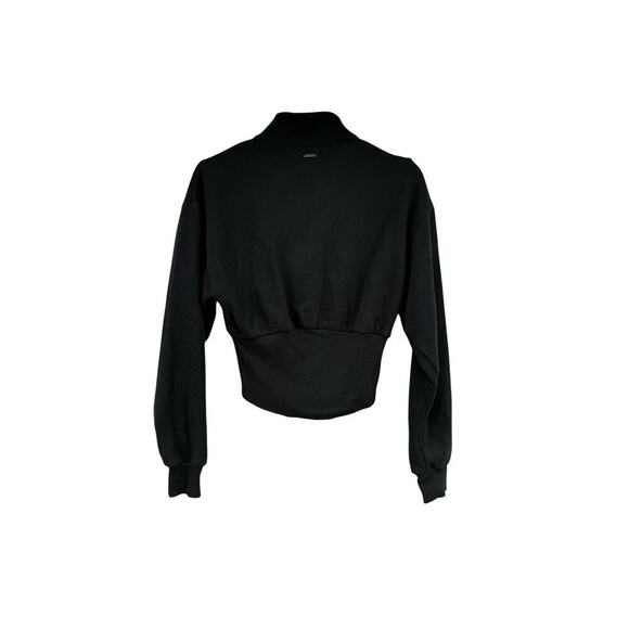 Victoria’s Secret Black Corset Style Pullover Sweatshirt Cropped Women’s Medium - Picture 5 of 7
